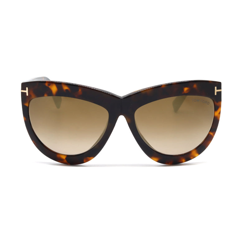 Tom Ford Tom Ford Sunglasses Cat Eye Full Rim, Blonde Havana Frame and Brown Mirror Lens FT111253G