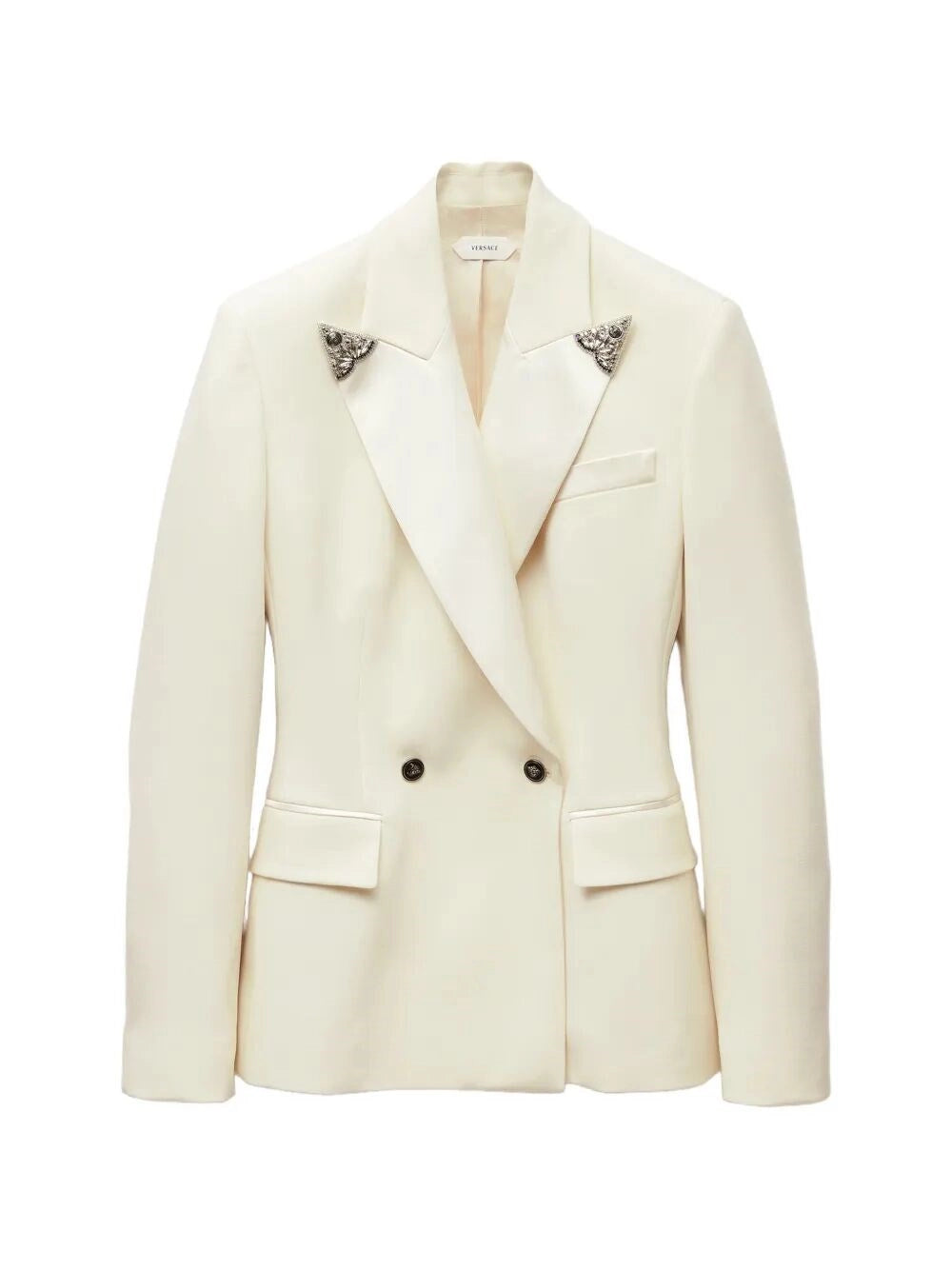 Versace Women Embroidered Stretch Wool Blazer
