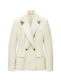 Versace Women Embroidered Stretch Wool Blazer