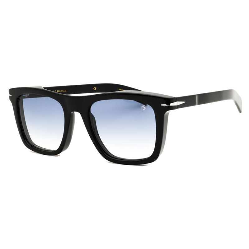 David Beckham David Beckham Sunglasses Square Full Rim, Black Silver Frame and Dark Blue Gradient Lens DB7000/S0BSC08