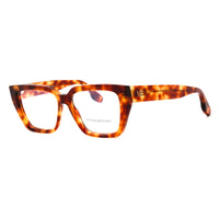 Victoria Beckham Eyeglasses Square Full Rim, Blonde Havana Frame and Clear Demo Lenses Lens VB2648222