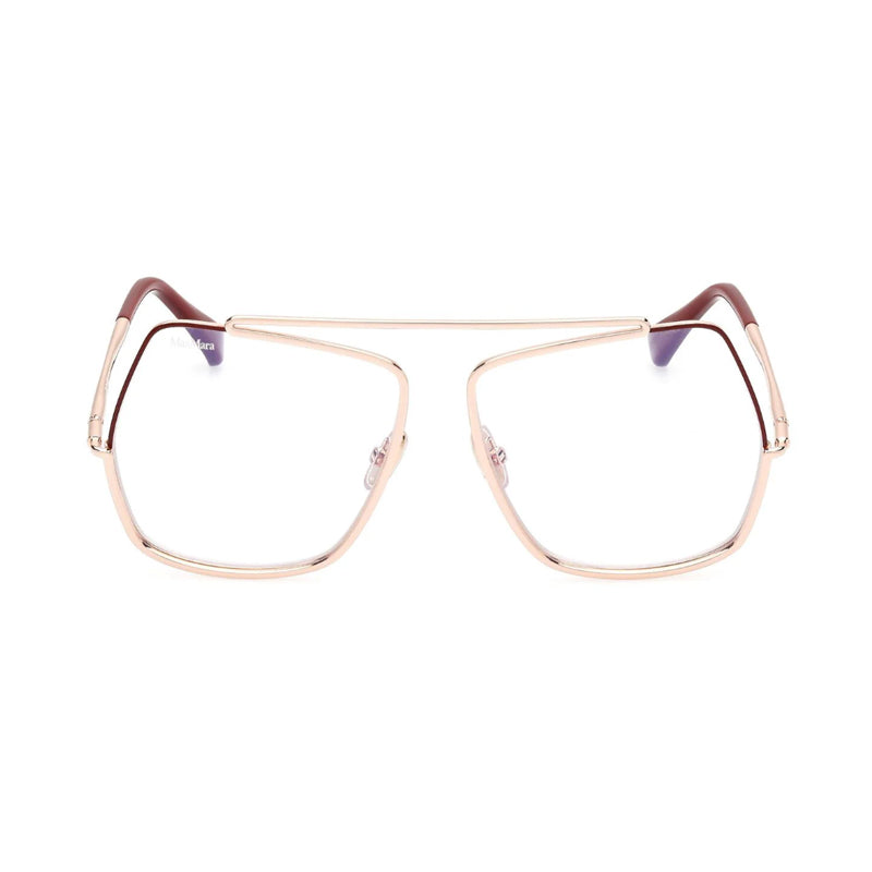 Max Mara Max Mara Eyeglasses Square Full Rim, Rose Gold Frame and Clear Demo Lens Lens MM5118028