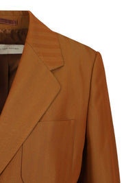 Dries Van Noten Women Short Striped Wool Twill Blazer