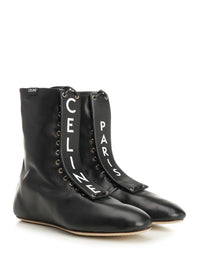 Celine Celine Women Lace-Up Leather Boot
