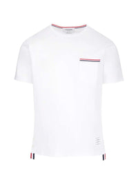 Thom Browne Men White "Rwb Stripe" T-Shirt