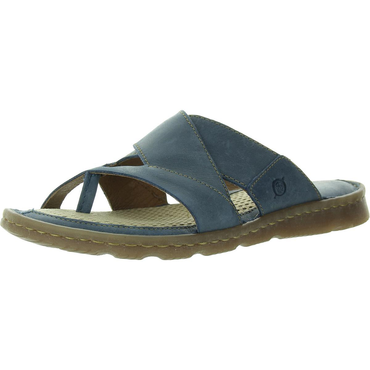 Womens Solid Leather Flip-Flops
