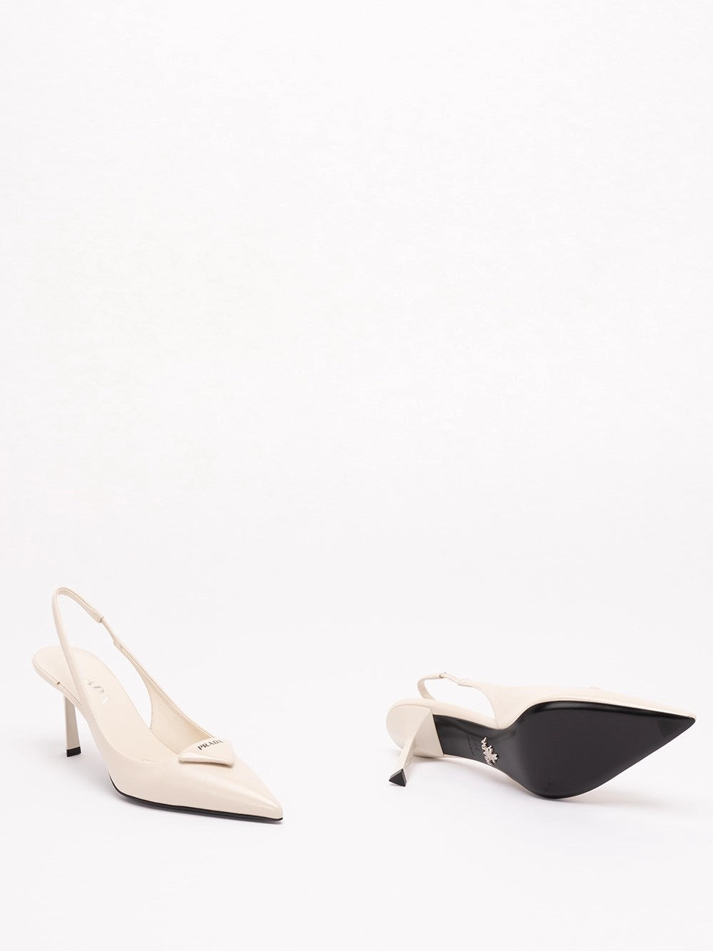 Prada Women Saffiano Patent Leather Slingback Pumps