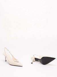 Prada Women Saffiano Patent Leather Slingback Pumps