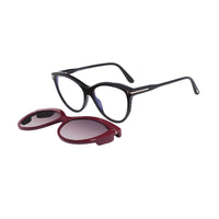 Tom Ford Eyeglasses Cat Eye Full Rim, Shiny Black Frame and Clear Demo Lenses Lens FT5772-B001
