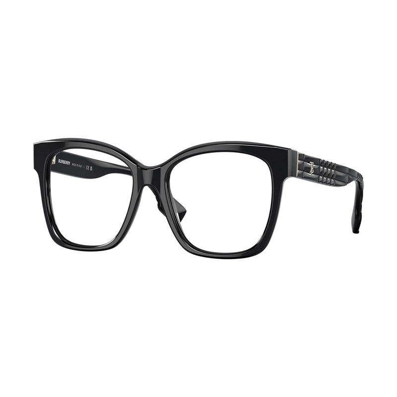 Burberry Burberry Eyeglasses Square Full Rim, Black Frame and Clear Demo Lenses Lens BE23633001