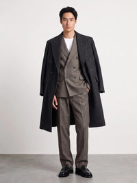 Valentino Garavani Valentino Garavani Men Double-Breasted Wool And Linen Blazer