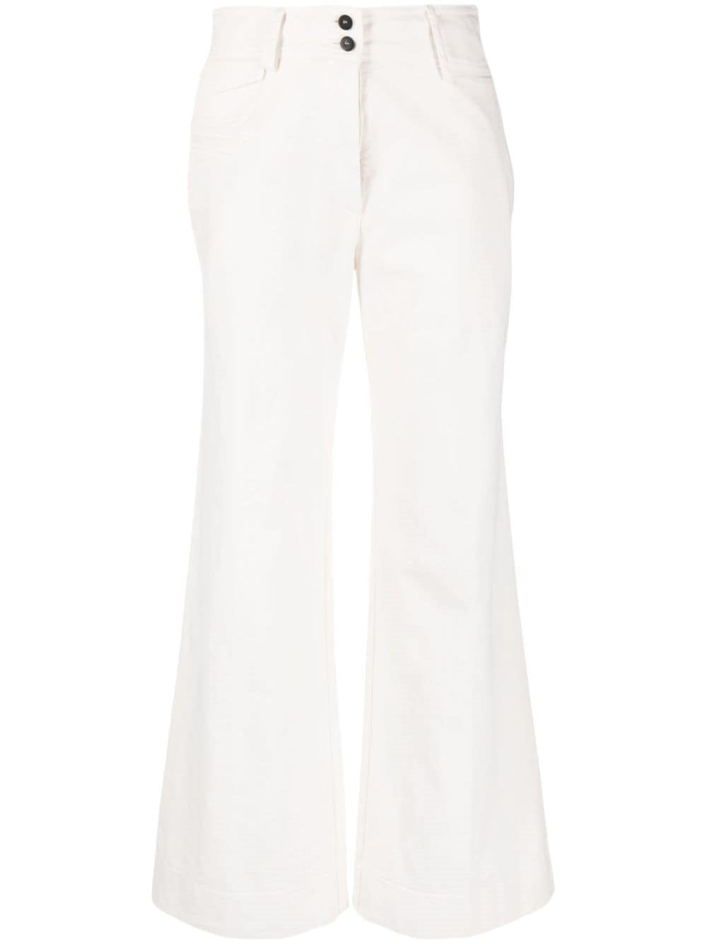 Forte_forte Forte_Forte Women White Wide Leg Trousers