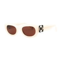 Off-White Sunglasses Oval Full Rim, White Frame and Dark Grey Lens OERI14EPALMER0107