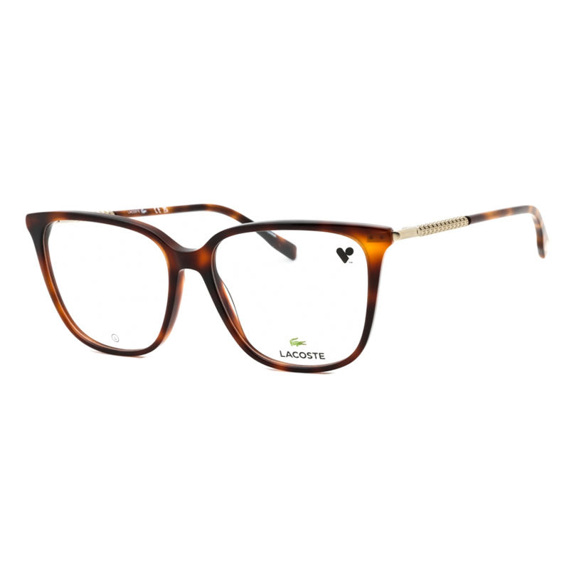 Lacoste Eyeglasses Square Full Rim, Havana Frame and Clear Demo Lenses Lens L2940214