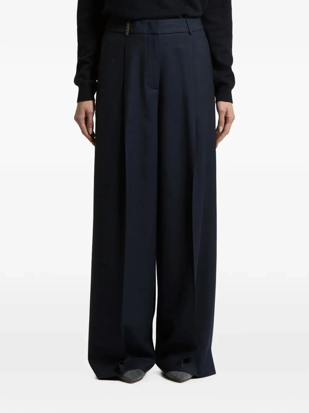 Peserico Women Wool Gabardine Palazzo Pants