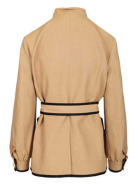 Valentino Garavani Women Embroidered Twill Jacket With Belt