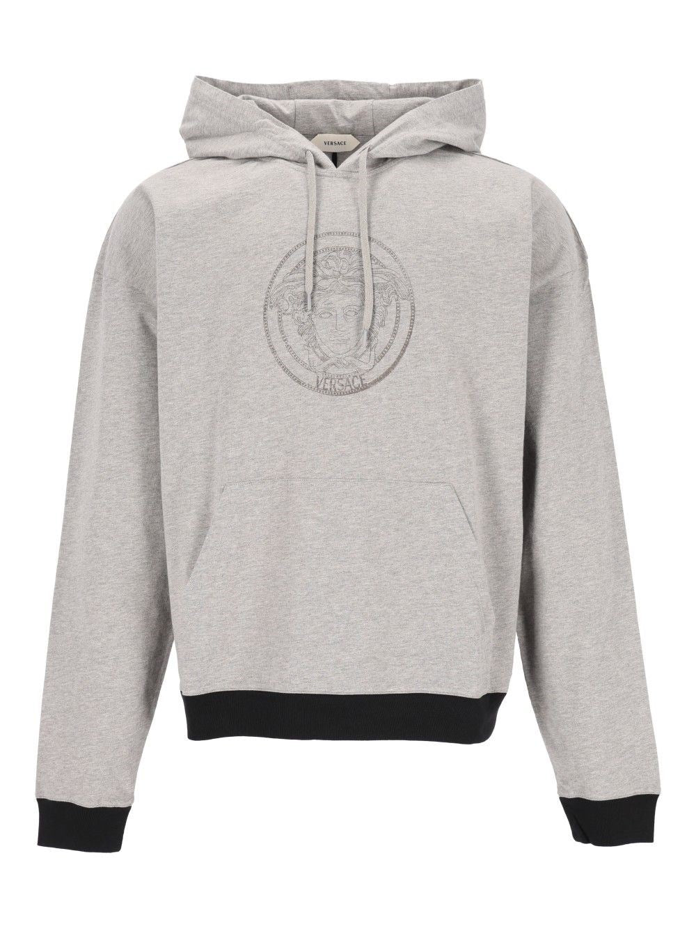 Versace Men Cotton Jersey Sweatshirt With Print