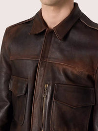 Golden Goose Men Leather Bomber Jacket
