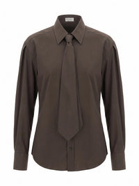 Brunello cucinelli Brunello Cucinelli Women Shirt With Tie And Monili