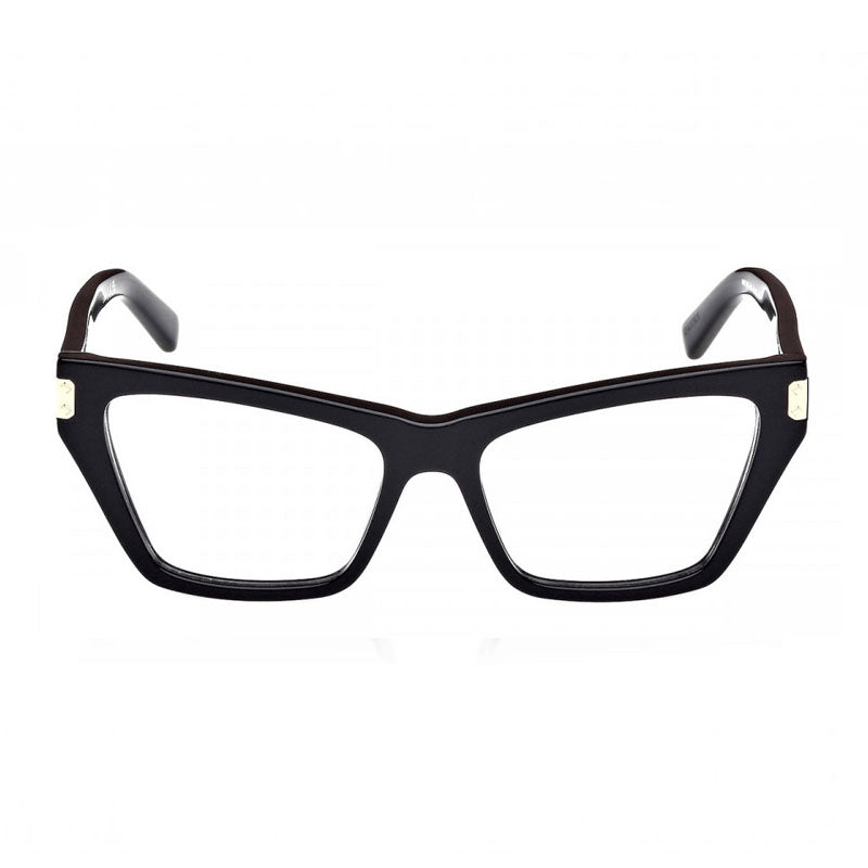 MCM Eyeglasses Cat Eye Full Rim, Shiny Black Frame and Clear Demo Lenses Lens MW5005001
