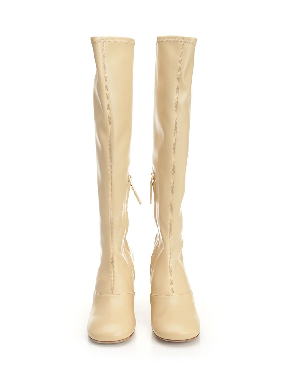 CHLOE Chloe Women Cream Synthetic Leather Janis Boots