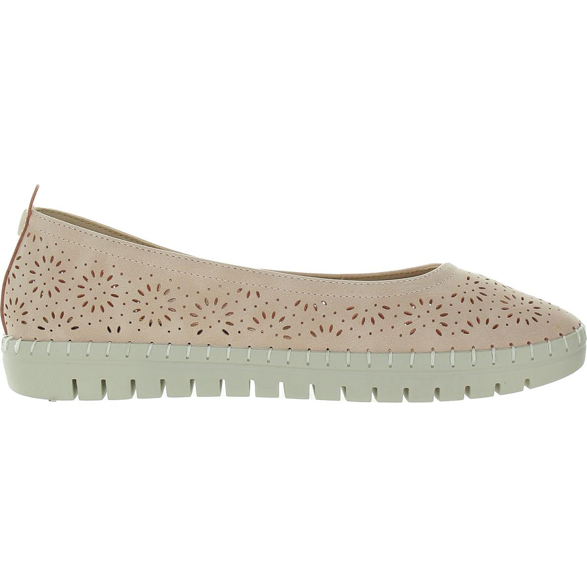 Womens Perforated Man Made Flat Shoes