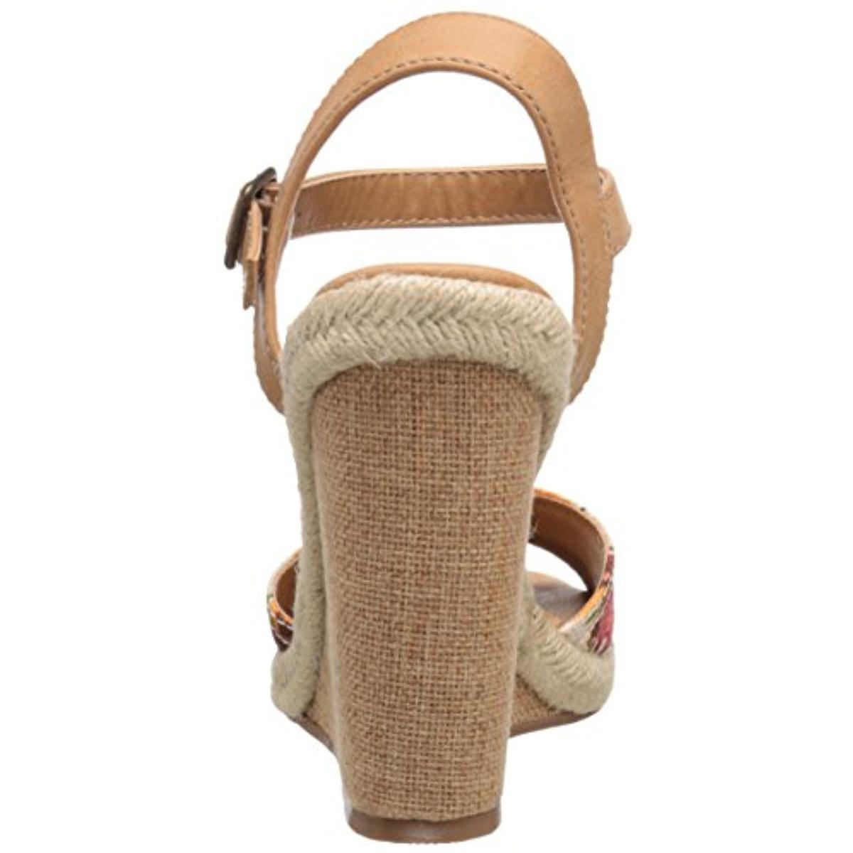 Posey Womens Espadrille Floral Print Wedge Sandals