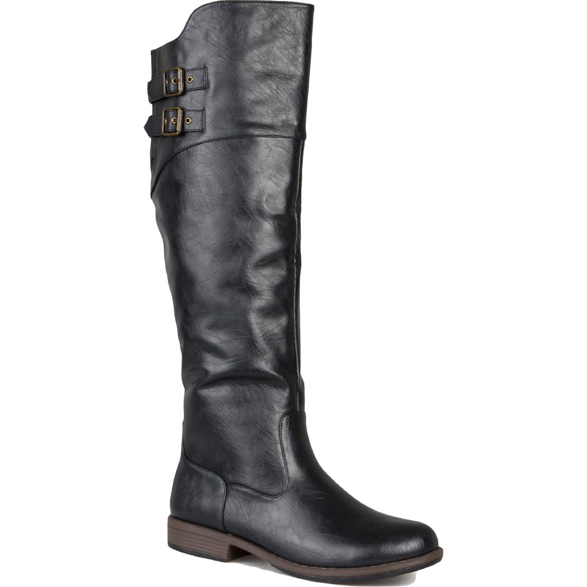 Tori Womens Faux Leather Wide Calf Knee-High Boots