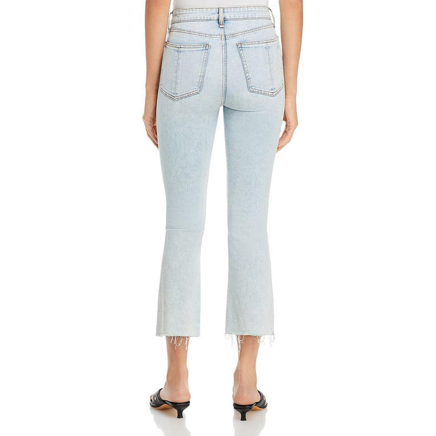 Nina Womens High Rise Flare Ankle Jeans