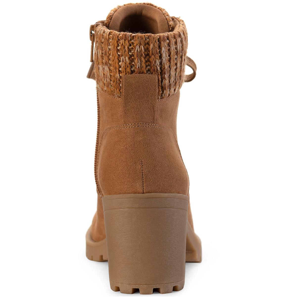 Romina Womens Knit Ankle Combat & Lace-up Boots