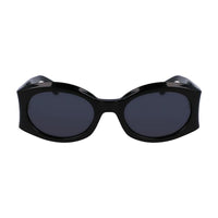 Salvatore Ferragamo Sunglasses Oval Full Rim, Black Frame and Grey. Lens SF2008S001