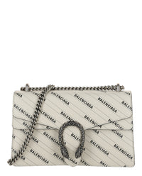 Gucci Womens X Balenciaga Logo Print Dionysus Shoulder Bag
