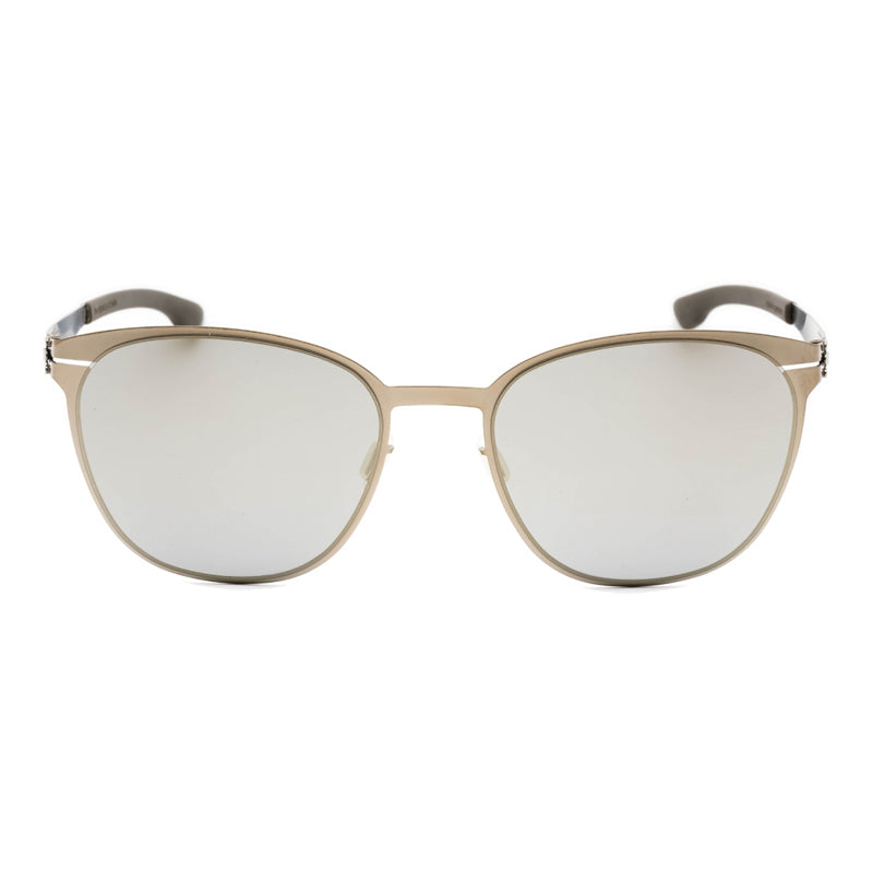 IC! Berlin Sunglasses Round Full Rim, Bronze/Grey Frame and Quiksilver Mirror Lens ANDREARM1444030