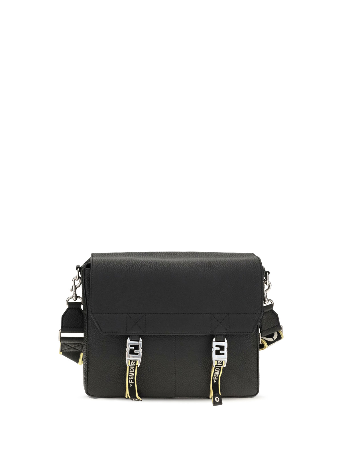Fendi Men Flow Mess Medium Roman Leather Crossbody Bag