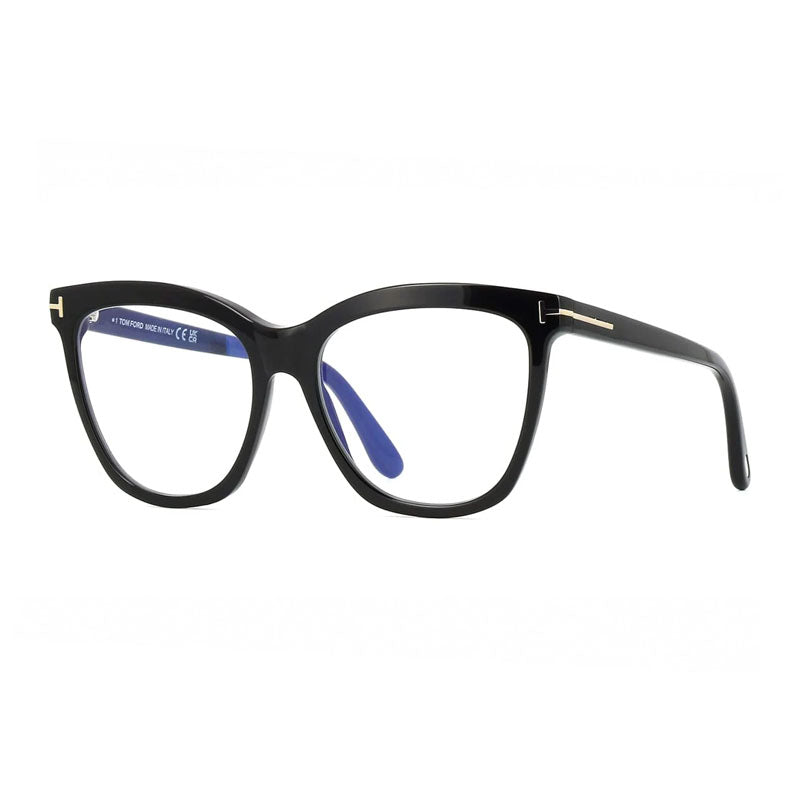Tom Ford Tom Ford Eyeglasses Butterfly Full Rim, Dark Havana Frame and Clear/Blue Light Block Lenses Lens FT6042-B052