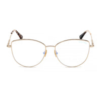 Tom Ford Eyeglasses Cat Eye Full Rim, Shiny Black Frame and Clear Blue Light Block Lens TF5667-B001