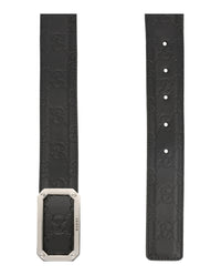 Gucci Gucci Mens GG Embossed Leather Belt