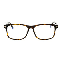 Tom Ford Eyeglasses Rectangle Full Rim, Dark Havana Frame and Clear/Blue-Light Block Lenses Lens FT5752-F-B052