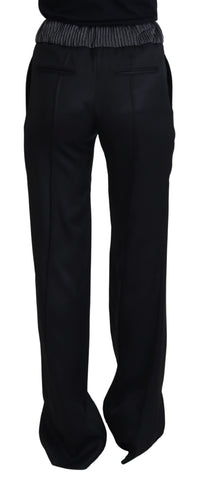Dolce & Gabbana Black Straight Fit Cotton Women's Pants