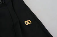 Dolce & Gabbana Black Straight Fit Cotton Women's Pants