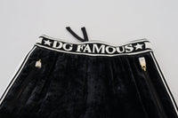 Dolce & Gabbana Black DG Logo Velvet Trouser Women's Pants