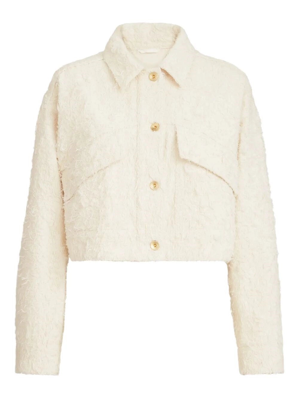 Brunello Cucinelli Brunello Cucinelli Women Fuzzy Dyed Denim Outerwear Jacket With Monili