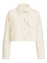Brunello Cucinelli Brunello Cucinelli Women Fuzzy Dyed Denim Outerwear Jacket With Monili