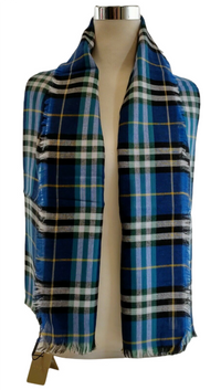 Burberry Canyan Blue Castleford Check Light Weight Large Scarf Shawl