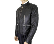 Burberry Men's Black Leather Diamond Quilted Biker Jacket (50 EU / 40 US)