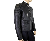 Burberry Men's Black Leather Diamond Quilted Biker Jacket (50 EU / 40 US)
