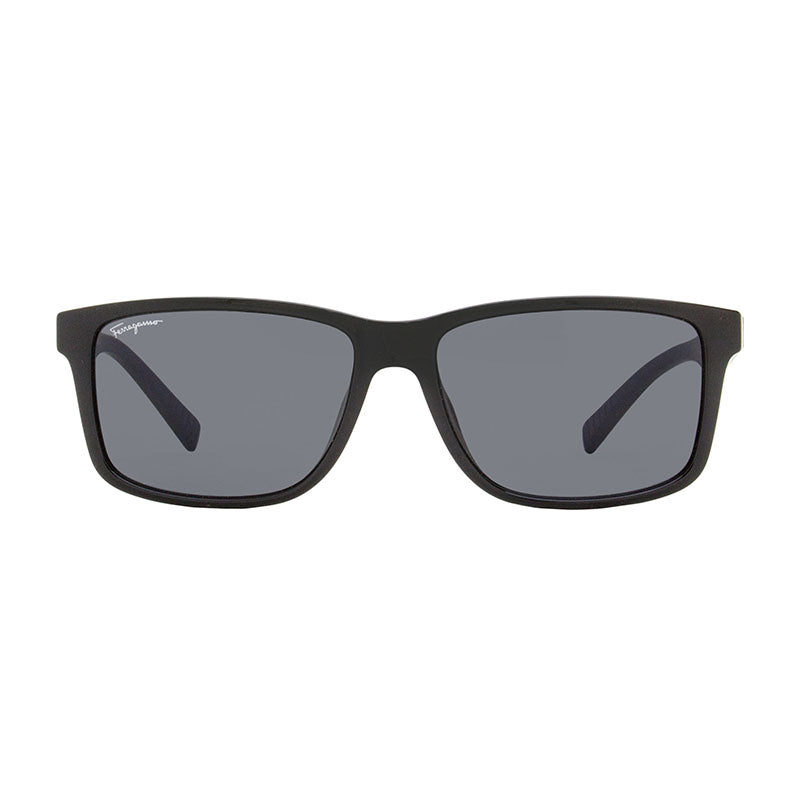 Salvatore Ferragamo Sunglasses Square Full Rim, Dark Green/Beige Frame and Green Grey Lens SF938S338