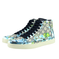 Gucci Gucci Men's Bloom Print Supreme GG Blue Canvas Hi Top Sneaker Shoes