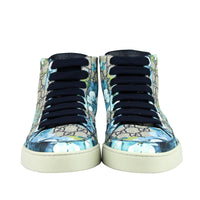 Gucci Gucci Men's Bloom Print Supreme GG Blue Canvas Hi Top Sneaker Shoes