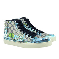 Gucci Gucci Men's Bloom Print Supreme GG Blue Canvas Hi Top Sneaker Shoes